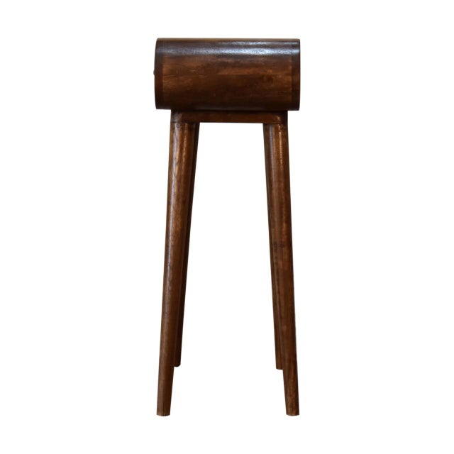 Chestnut Small Rounded Console Table With Drawers For Sale - Image 8 of 8