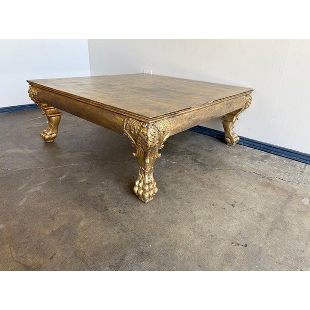 Late 20th Century Italian Gilt Wood Coffee Table For Sale - Image 5 of 12