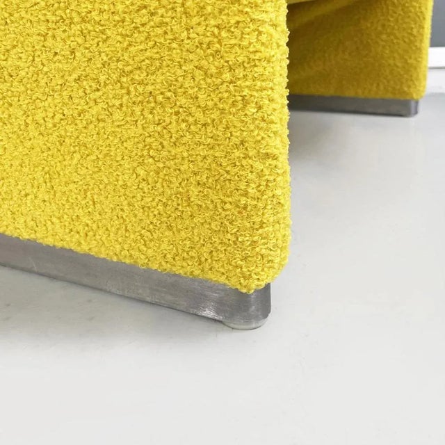 Set of Italian Modern Yellow Fabric Alky Lounge Chairs attributed to Piretti for Anonima Castelli 1970 For Sale - Image 10 of 12