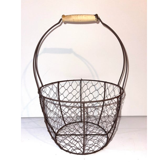 Vintage French Deco Iron Wire Egg Basket Chairish