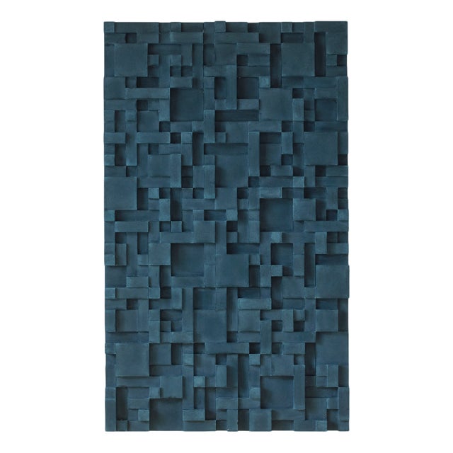 Brutalist Concrete Wall Art in Blue by Tom's Factory For Sale