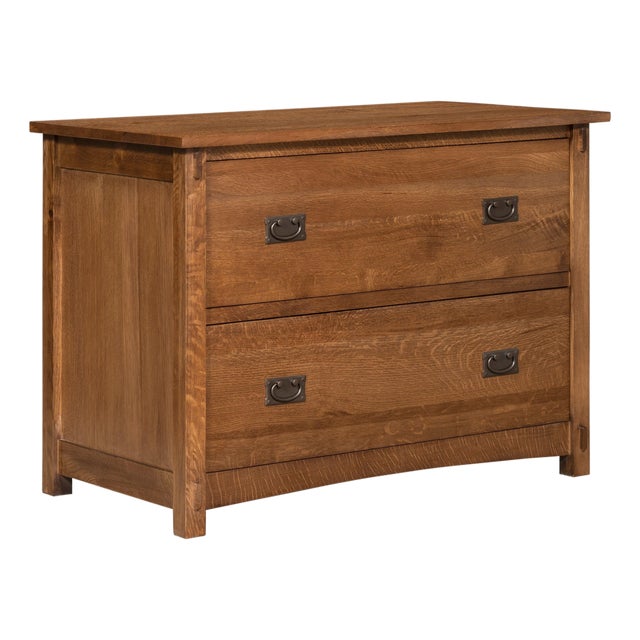 Mission Oak 2-Drawer Lateral File Cabinet – Walnut Stain | in Stock & Ready to Ship For Sale