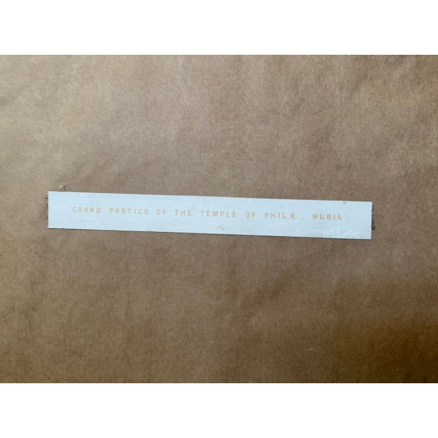 David Roberts Hand-Colored Egypt Lithograph – Grand Portico of the Temple of Philae, Nubia – 19th Century For Sale In Palm Springs - Image 6 of 7