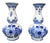 20th-Century Blue Delftware Knobbel Vases from Delft, Holland, 1920s, Set of 2 For Sale