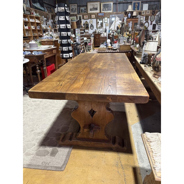 Rustic French Monastery Style Wood Dining Table, 1900s For Sale - Image 3 of 11