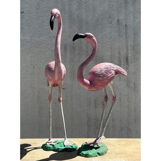 Vintage Coastal Cast Iron Flamingos - A Pair For Sale In West Palm - Image 6 of 8