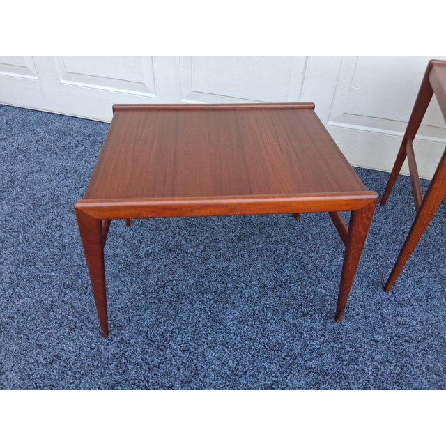 Mid Century Danish Modern Teak Nesting Tables - Set of 3 For Sale - Image 4 of 17