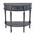 Mozart 31.5 in. W Demilune Wood Hand Painted 1 Drawer Console Table with Lower Open Shelf, Royal Pastel Blue For Sale - Image 9 of 9