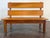 Vintage French bench from the 1950s, crafted in solid mahogany and brass hardware designed in a bold Brutalist style....