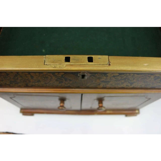 19th Century 19th Century Large Chinoiserie Penwork Box Table with Mother-of-Pearl Inlay For Sale - Image 5 of 8