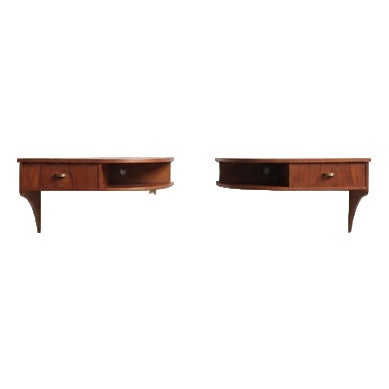 Hanging Bedside Tables, 1960s, Set of 2 For Sale