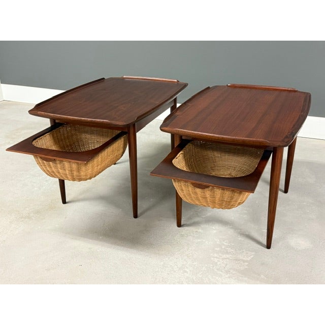 Mid-Century Modern 1950s Poul Jensen for Selig Teak End Tables - A Pair For Sale - Image 3 of 10