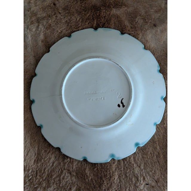 1900 - 1909 Antique French Majolica Grape & Vine Leaf Plate | Sarreguemines, c.1880–1900 For Sale - Image 5 of 7
