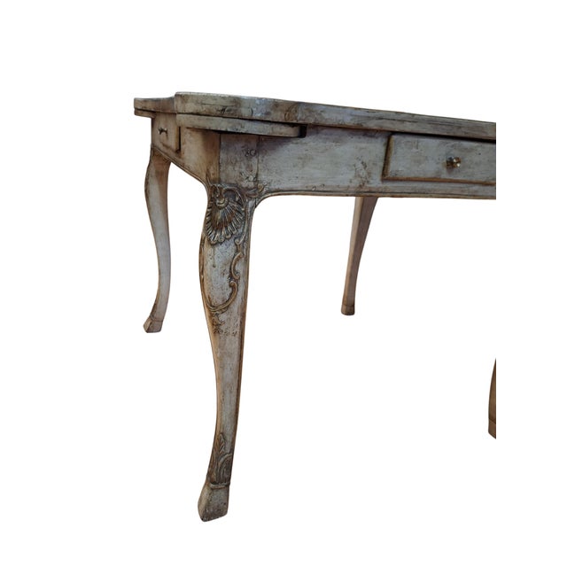 Early 20th Century Carved French Games Table With Leather Top For Sale - Image 9 of 12