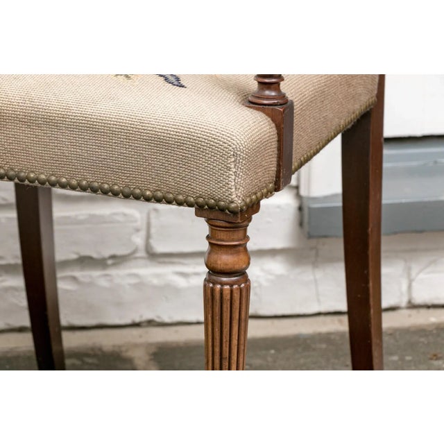 Vintage Regency Style Carved Needlepoint Armchairs- Set of 2 For Sale In New York - Image 6 of 12