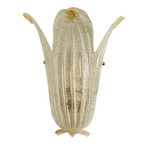 Murano Glass Wall Sconce in the style of Barovier & Toso, Italy, 1970s For Sale