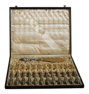 19th Century German Silver and Parcel Fish Service - 15 Piece Set