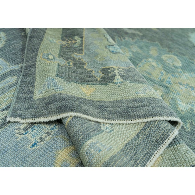 Black Turkish Oushak Rug 9'11" x 10'1" #19175 For Sale - Image 8 of 8