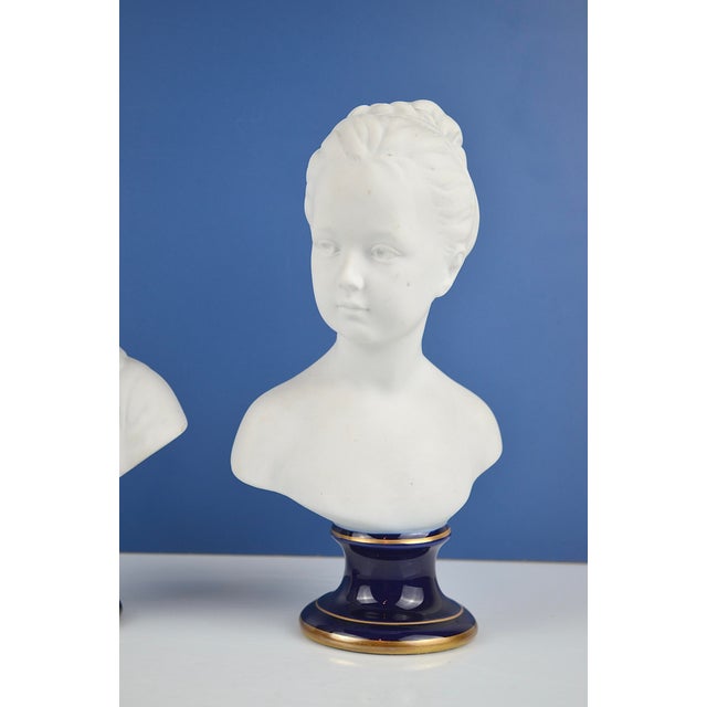 After Houdon, Brongniart Children Busts, 1950s, Porcelain, Set of 2 For Sale - Image 9 of 14
