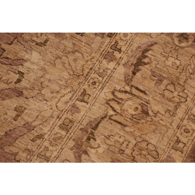Textile Classic Ziegler Brown Beige Hand-Knotted Wool Rug - 9'0'' X 12'1'' For Sale - Image 7 of 8