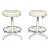 Vintage Mid Century Modern White Counter Height Bar Stools, Pair For Sale