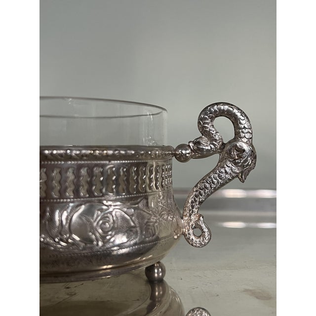 Art Nouveau Silver-Plated Sugar Bowl with Lid by G.Galbiati, Italy, 1890s For Sale - Image 3 of 8