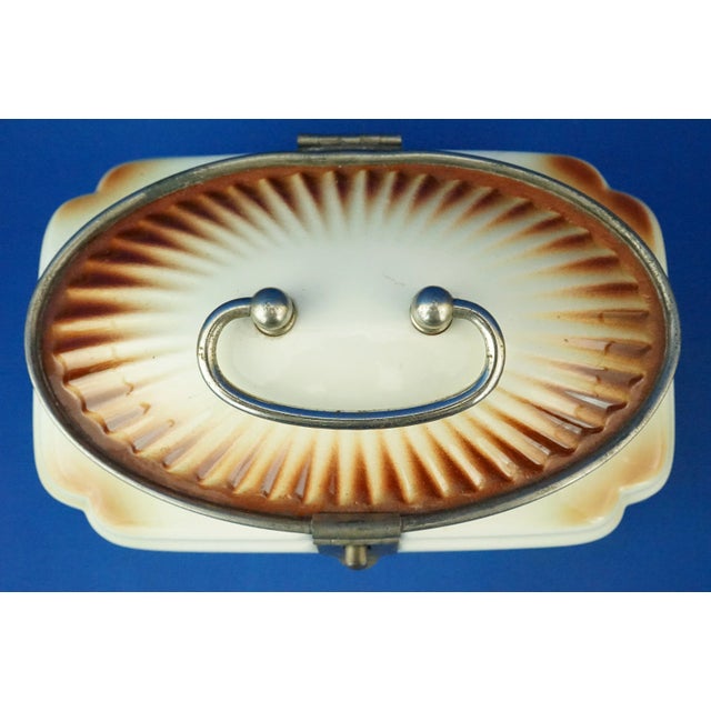 20th Century Deco Box in Ceramic and Metal attributed to the Spritzdekor Factory, Germany, 1920s For Sale - Image 13 of 18