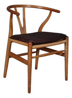 Cushion for Wishbone Chair in Mokka Leather by Hans J. Wegner