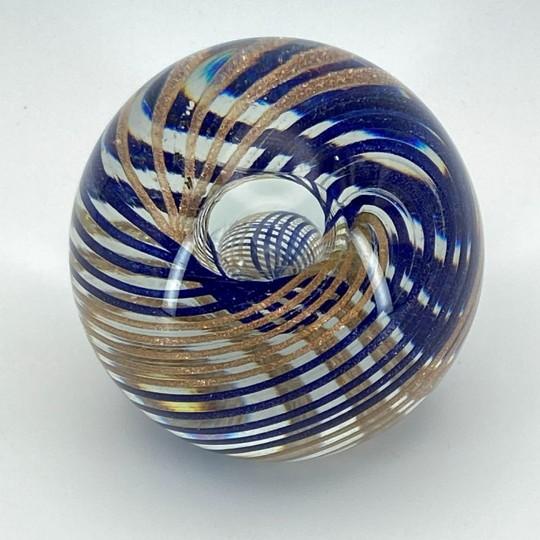 Murano E&r Golden Crown Art Glass 3 1/8 Inch Paperweight (Vintage 1980s) Italy For Sale - Image 12 of 18