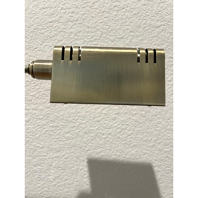 Early 21st Century Vintage Brass Adjustable Pharmacy Floor Lamp For Sale - Image 5 of 9
