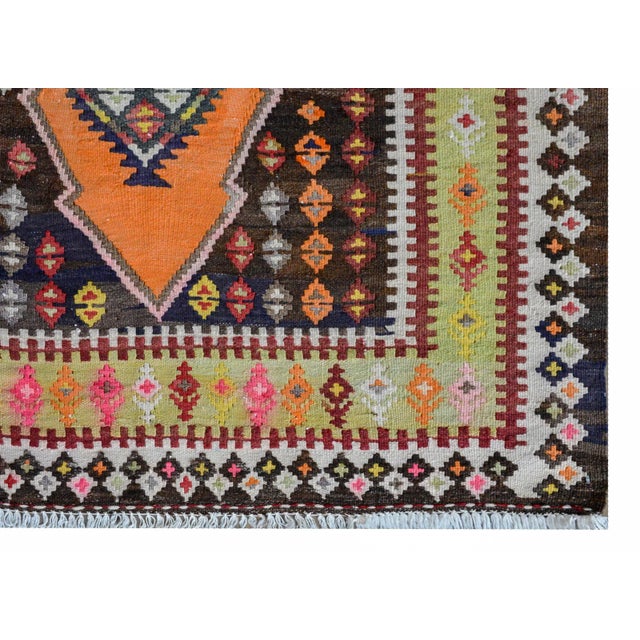 Textile Early 20th Century Saveh Kilim Rug For Sale - Image 7 of 11