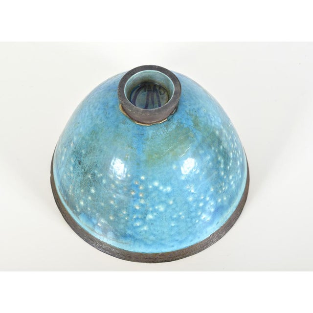 20th Century Sculpture Raku Art Pottery Stoneware Bowl on Stand from Catriona McLeod, 1970s For Sale - Image 11 of 18