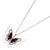 Early 21st Century Peace Red Butterfly Sterling Silver Pendant Necklace For Sale - Image 5 of 7