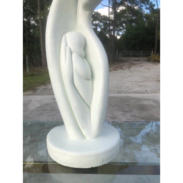 Modern Boho Plaster Sculpture of Young Family For Sale - Image 4 of 10