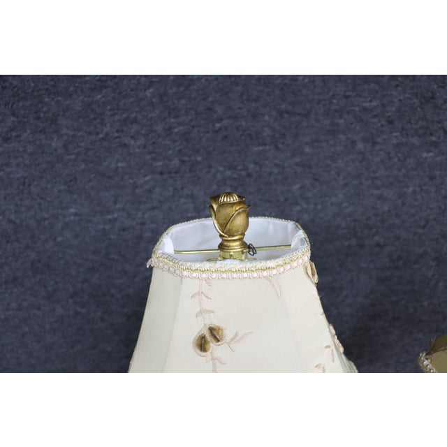 Gold Gilt-Stick Lamps/Pair For Sale - Image 9 of 13