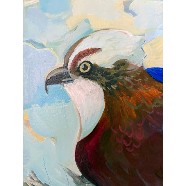 Baby Blue “Dinner Coming” an Osprey Painting by LWren Walraven For Sale - Image 8 of 10