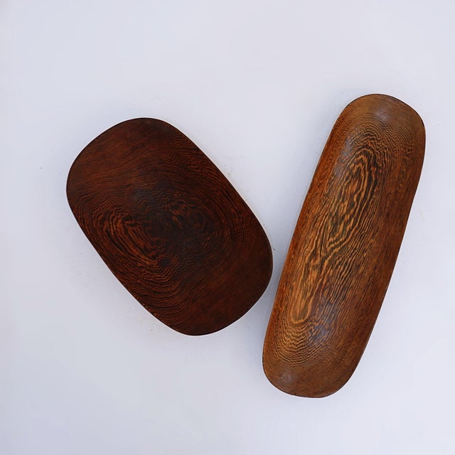 20th Century Hand-Carved Wooden Bowls, Set of 2 For Sale - Image 11 of 14