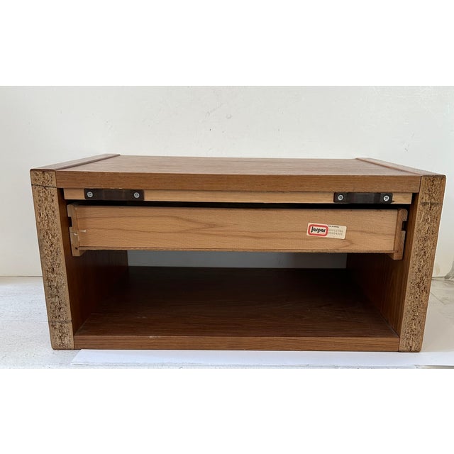 Vintage Jesper Danish Teak hanging wall mounted single drawer cabinet. Beautiful condition.