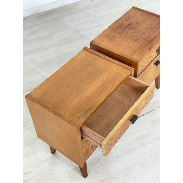 Wood Mid-Century Bedside Tables, Set of 2 For Sale - Image 7 of 11