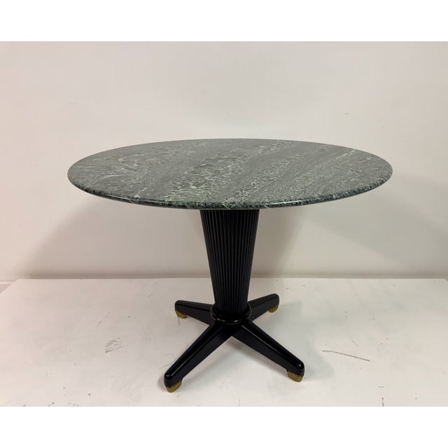 Ebonised Centre Table with Verde Alpi Marble Top, Italy, 1950s For Sale - Image 12 of 13
