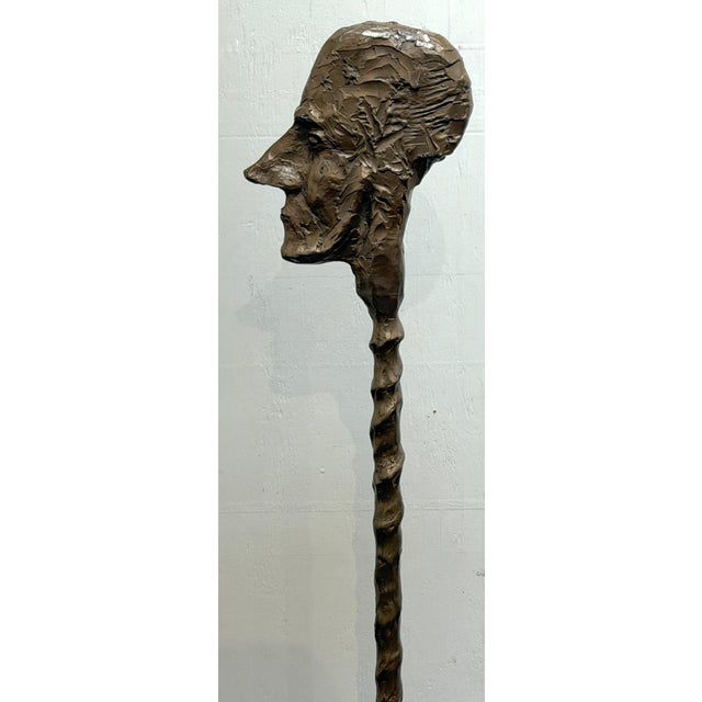 Giacometti School Bronze Male Figural Totem Sculpture, Museum Mounted, 20th C For Sale - Image 4 of 15