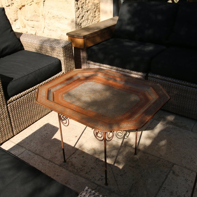 Copper Sheet Tray with Engraved Pattern, 1970s For Sale - Image 9 of 10