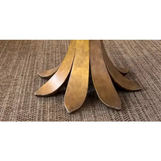 Mid Century Italian Gilt Wood and Birds Eye Maple Side Table For Sale - Image 4 of 11