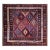 Antique Kurdish Geometric Multicolor 1890s Square Rug For Sale