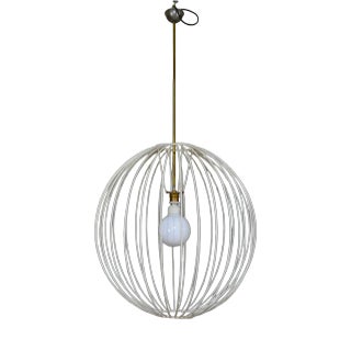 Large Enameled Metal Sphere Chandelier, Italy, 1960s For Sale