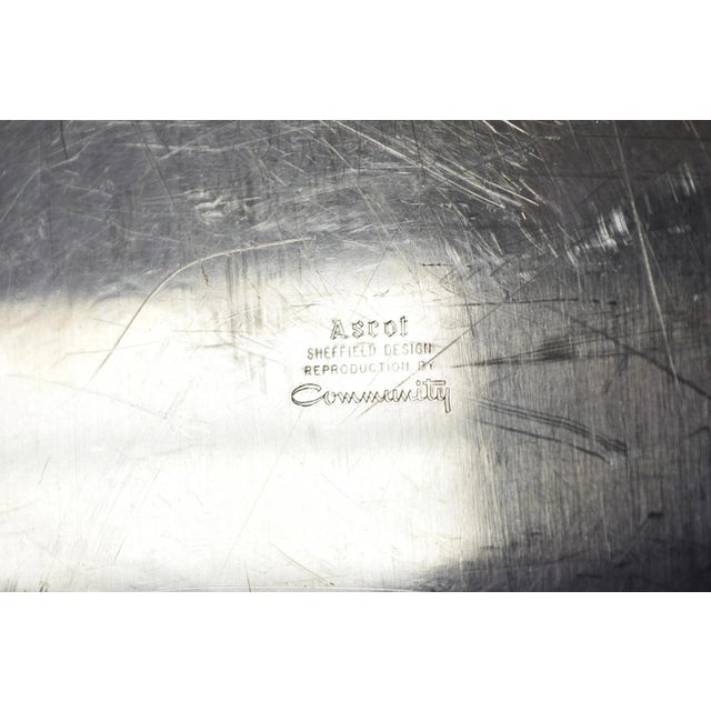 Vintage Community Ascot Sheffield Large Victorian Silver Plated Platter Bar Tray For Sale - Image 9 of 12