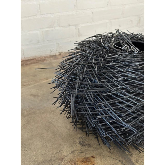 Wood Contemporary Black Rattan Pendant, Medium For Sale - Image 7 of 10