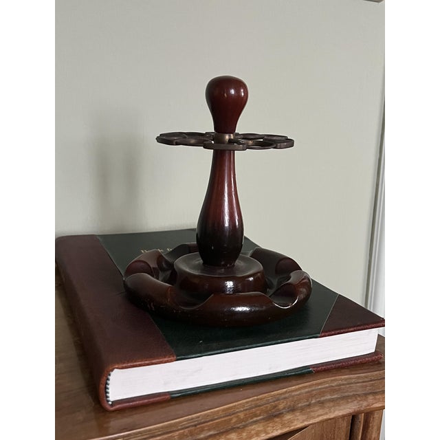 Vintage Wooden Pipes Stand, 1970s For Sale - Image 6 of 7