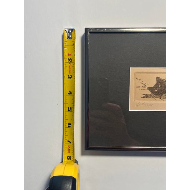1970s Richard Volpe Catnap Limited Edition Intaglio Etching 50/180 Signed Framed For Sale In Los Angeles - Image 6 of 9