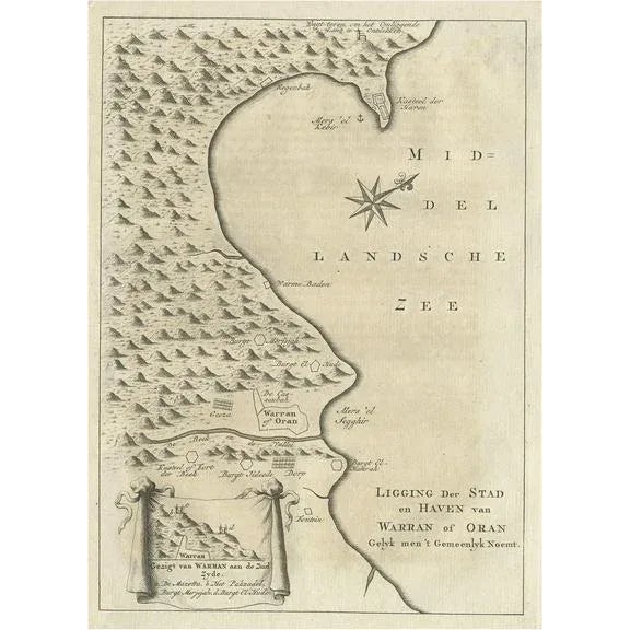 Late 18th Century Dutch Map of the City of Oran Warran, 1773 For Sale - Image 5 of 5